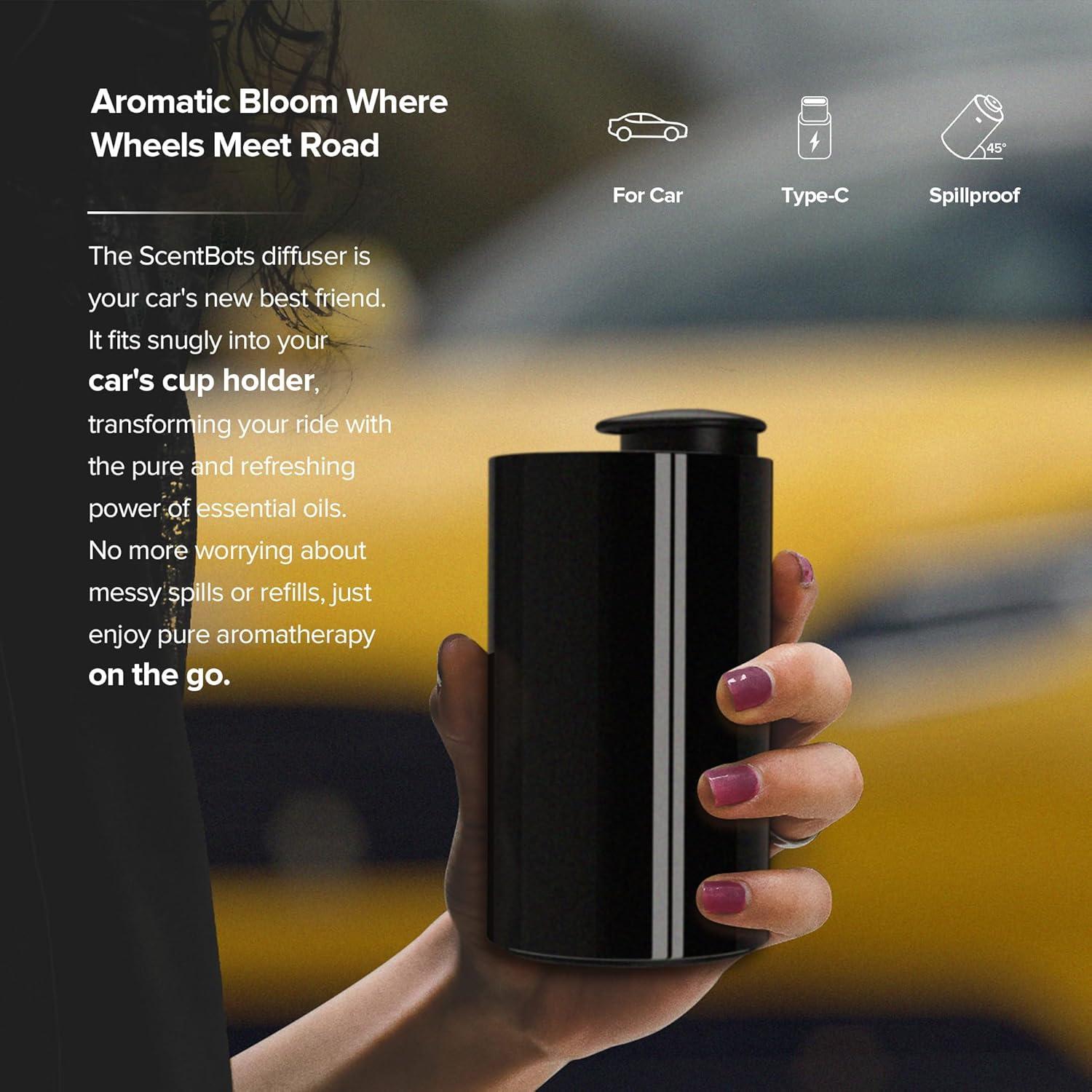 Difusor de Aceite Esencial ScentBots AN7 Negro 20mL Portátil