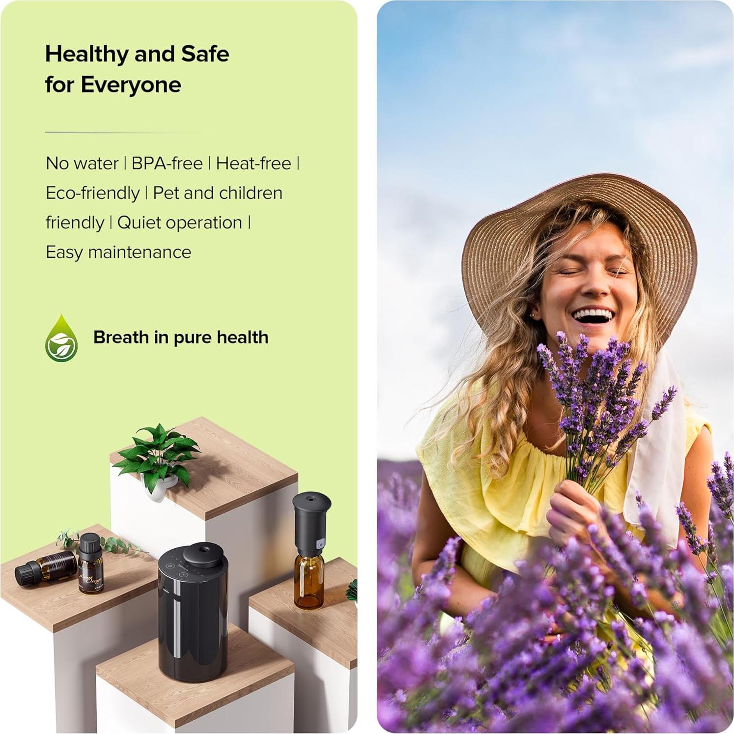 Difusor de Aceite Esencial ScentBots AN7 Negro 20mL Portátil