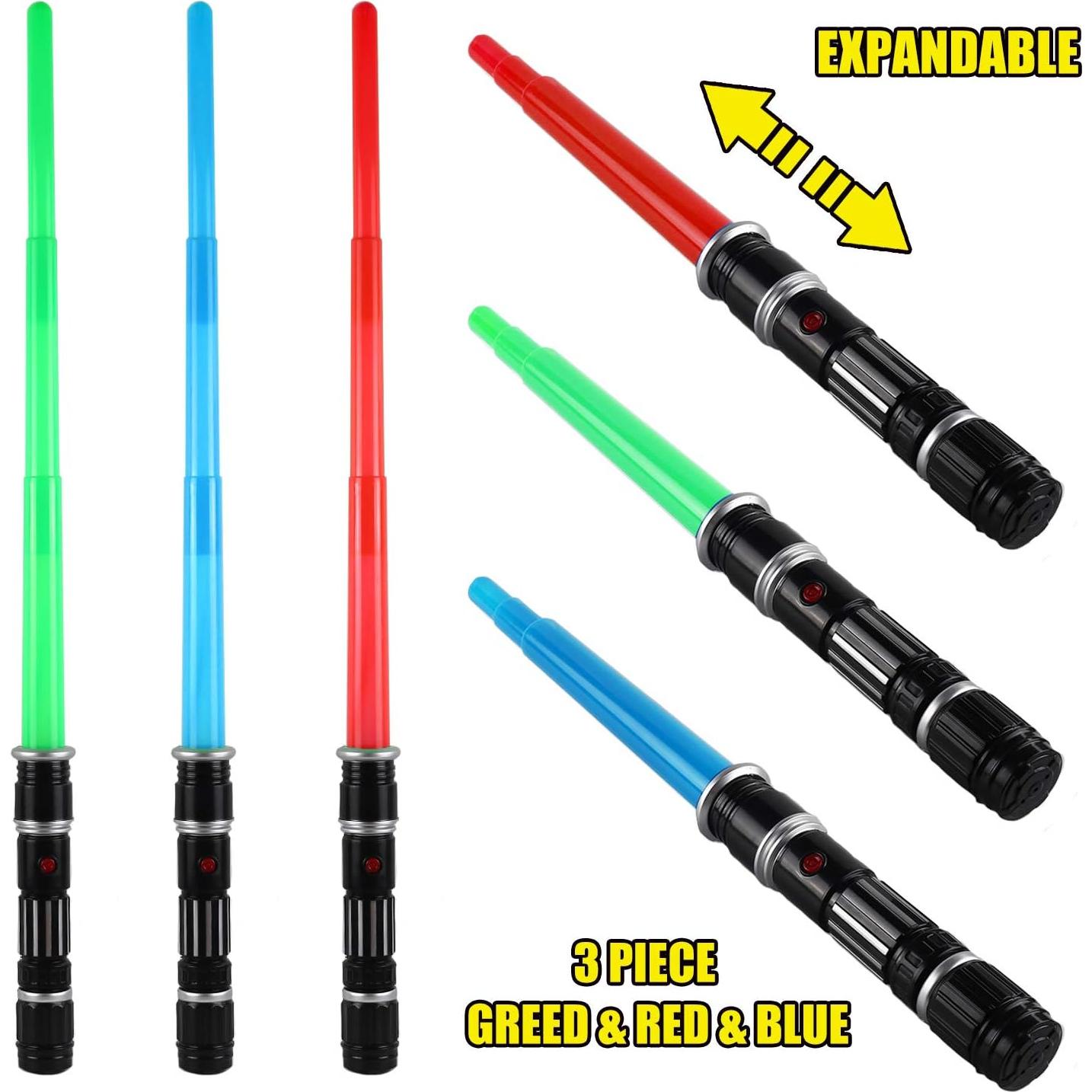 Set de 3 Espadas Iluminadas Lesuter Toys con Sonido FX