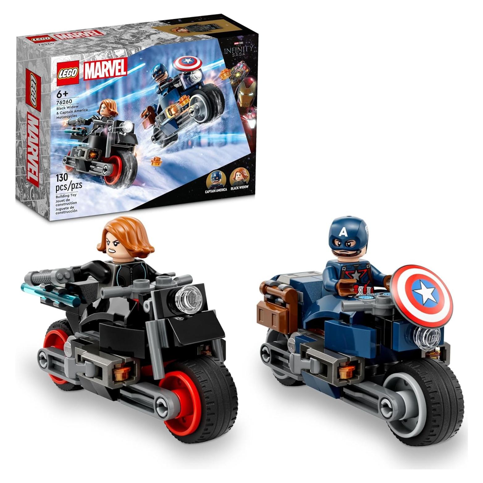 LEGO Marvel Motocicletas Viuda Negra y Capitán América 76260