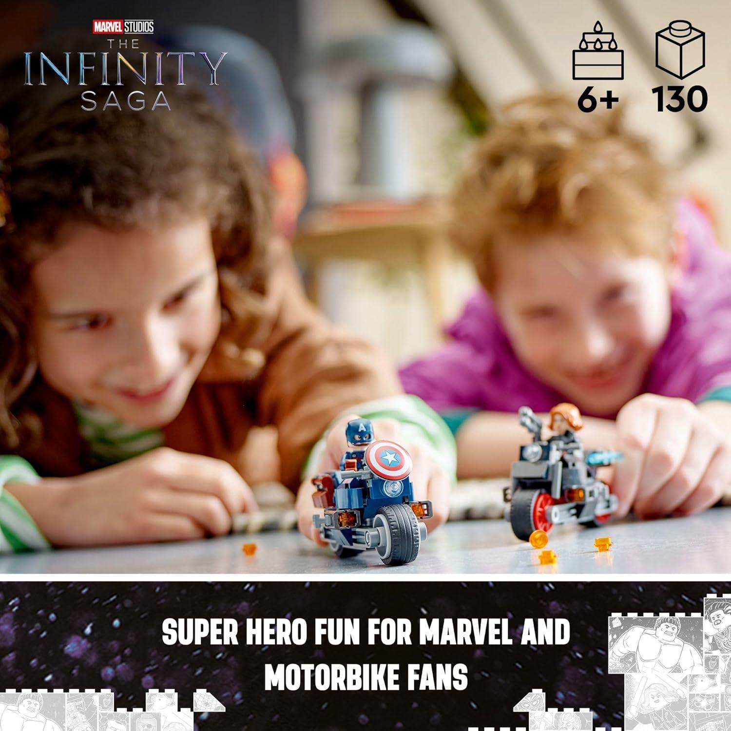 LEGO Marvel Motocicletas Viuda Negra y Capitán América 76260