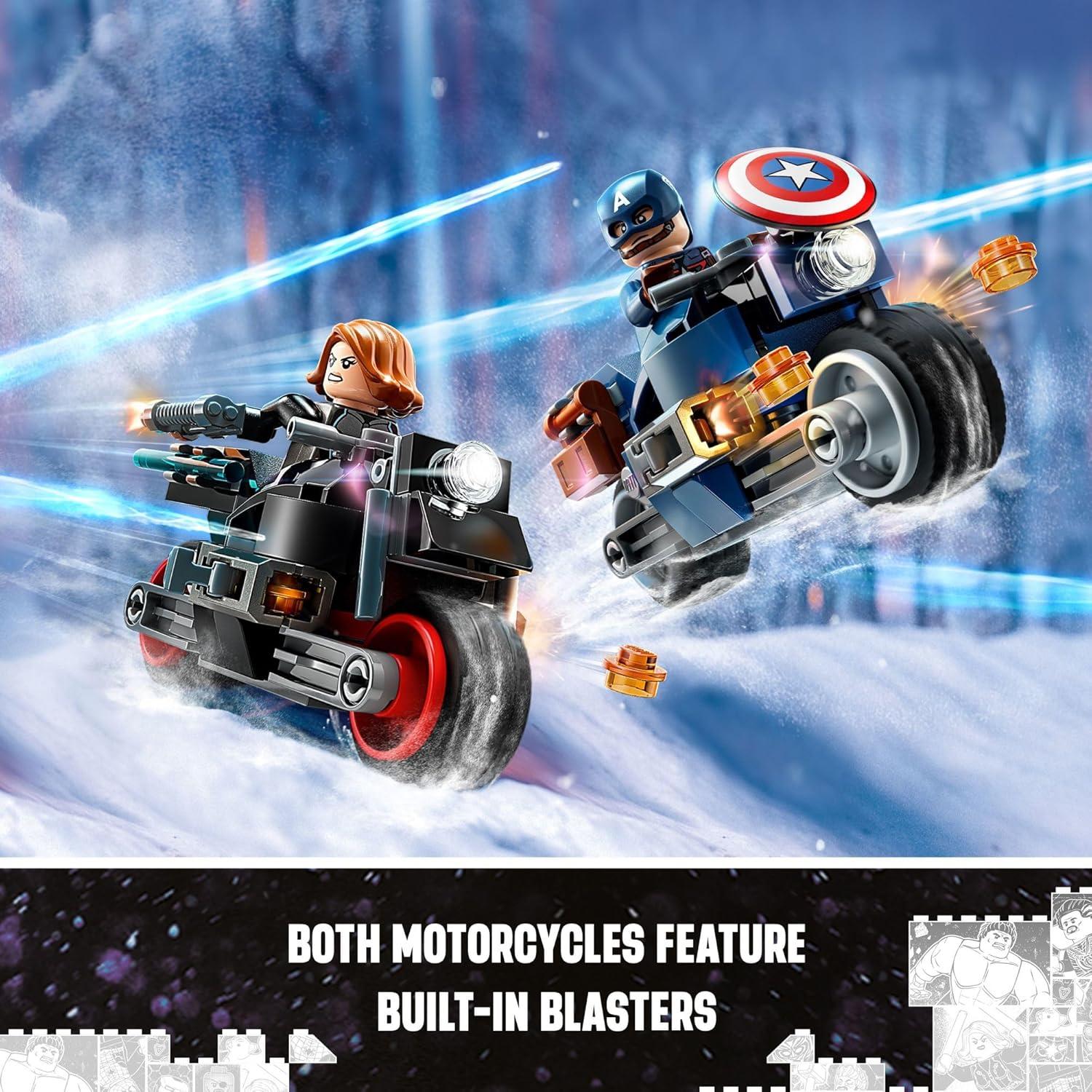 LEGO Marvel Motocicletas Viuda Negra y Capitán América 76260