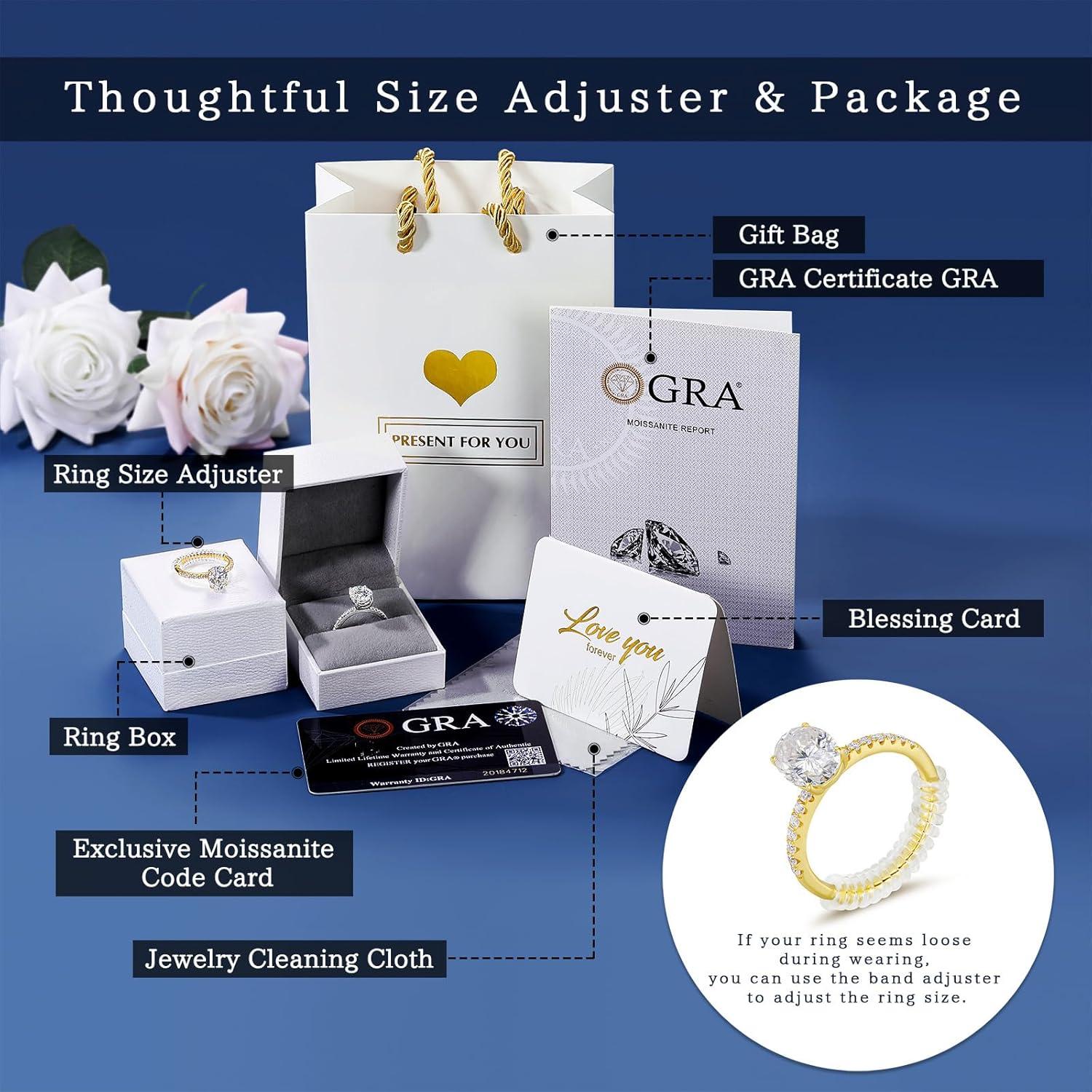 Anillo de Compromiso Moissanita Ovalado 2 Quilates Oro 18K