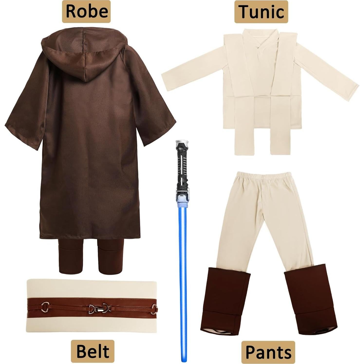 Disfraz de Halloween para Niños 5PCS Capa y Sable de Luz