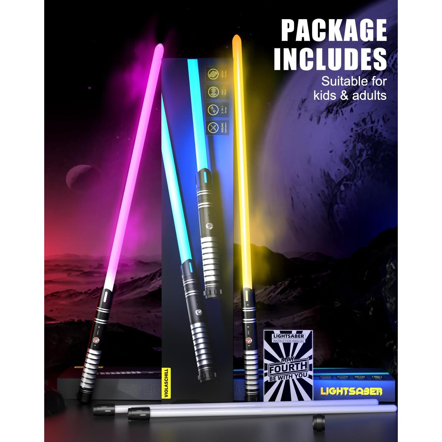 Sable de Luz 2-en-1 Viglaschill 24 Colores Recargable