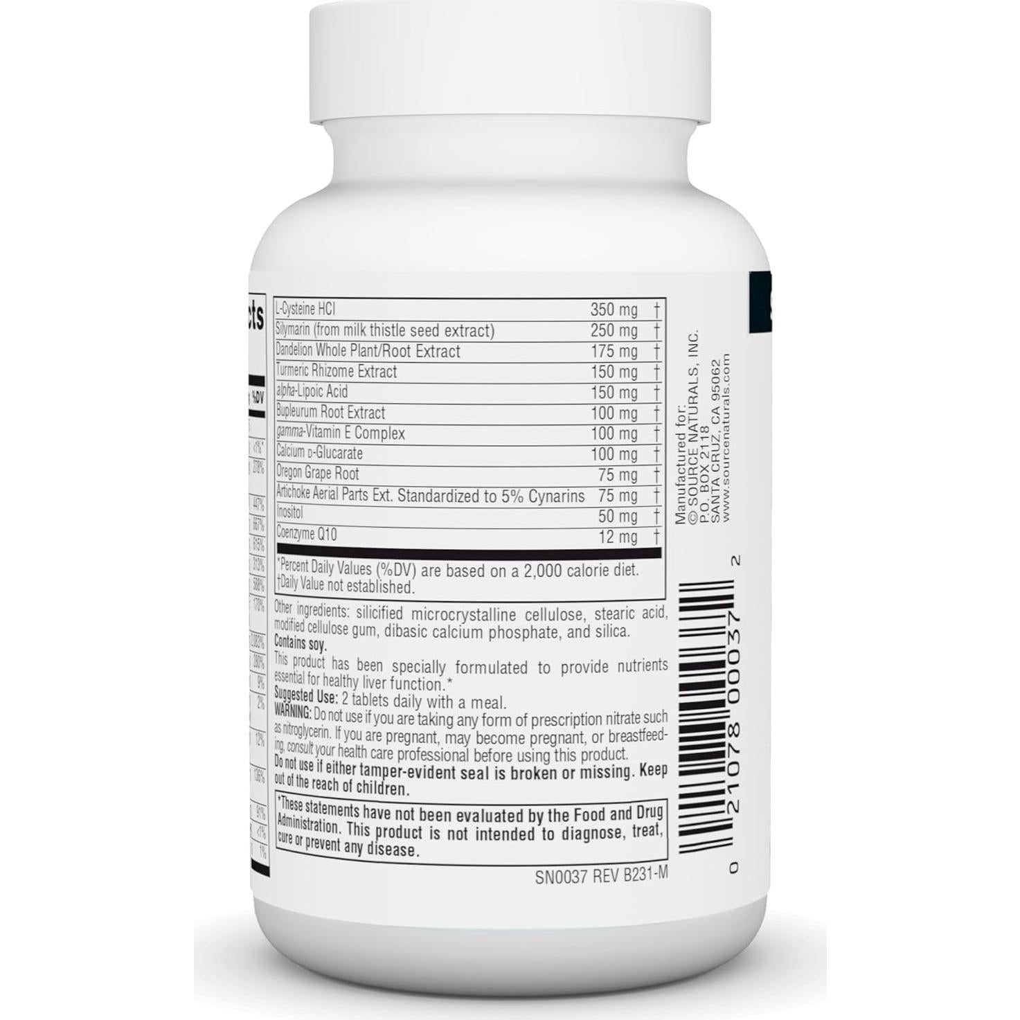 Source Naturals Liver Guard 30 Tabletas - Silymarina y CoQ10