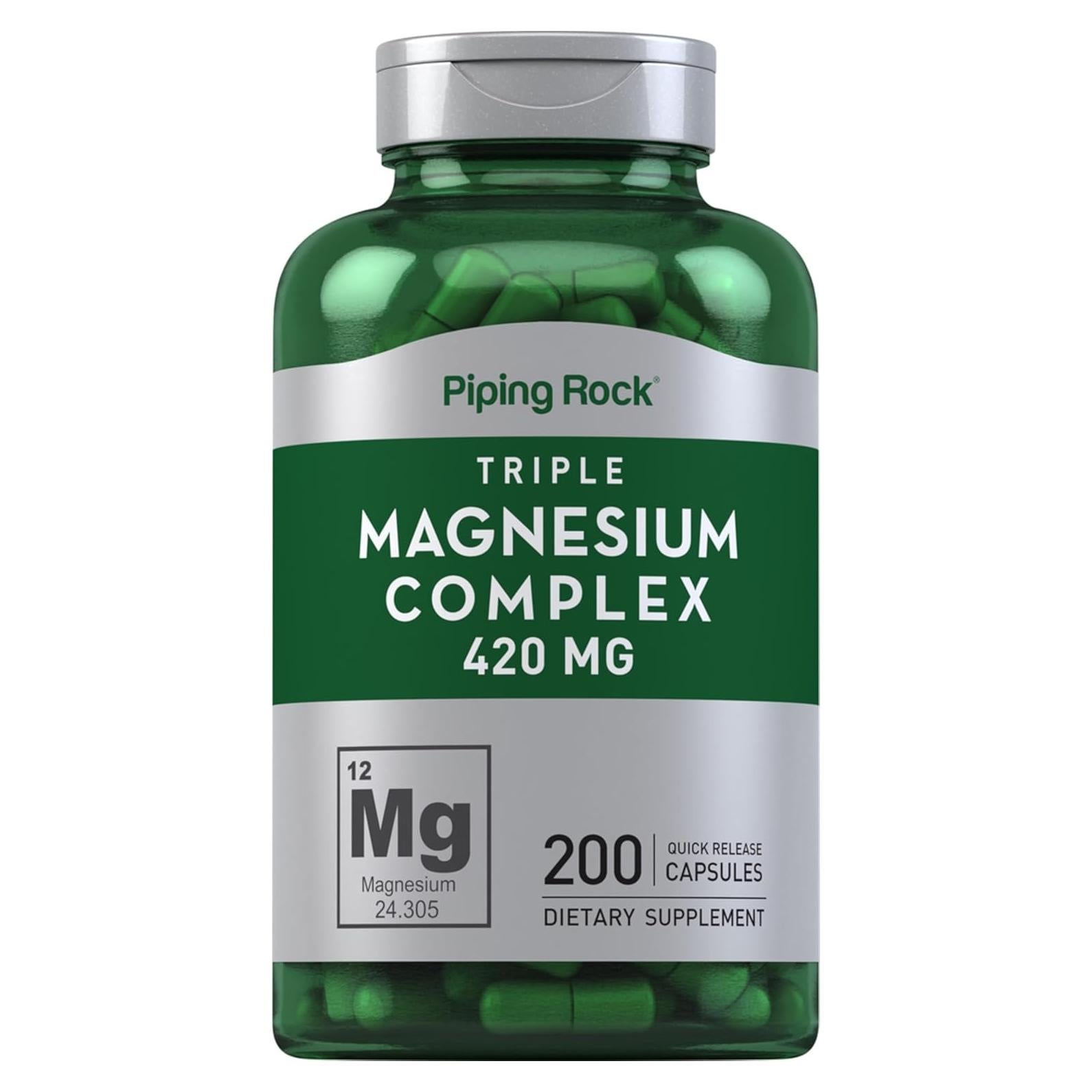 Complejo de Magnesio Triple Piping Rock 420 mg 200 Cápsulas