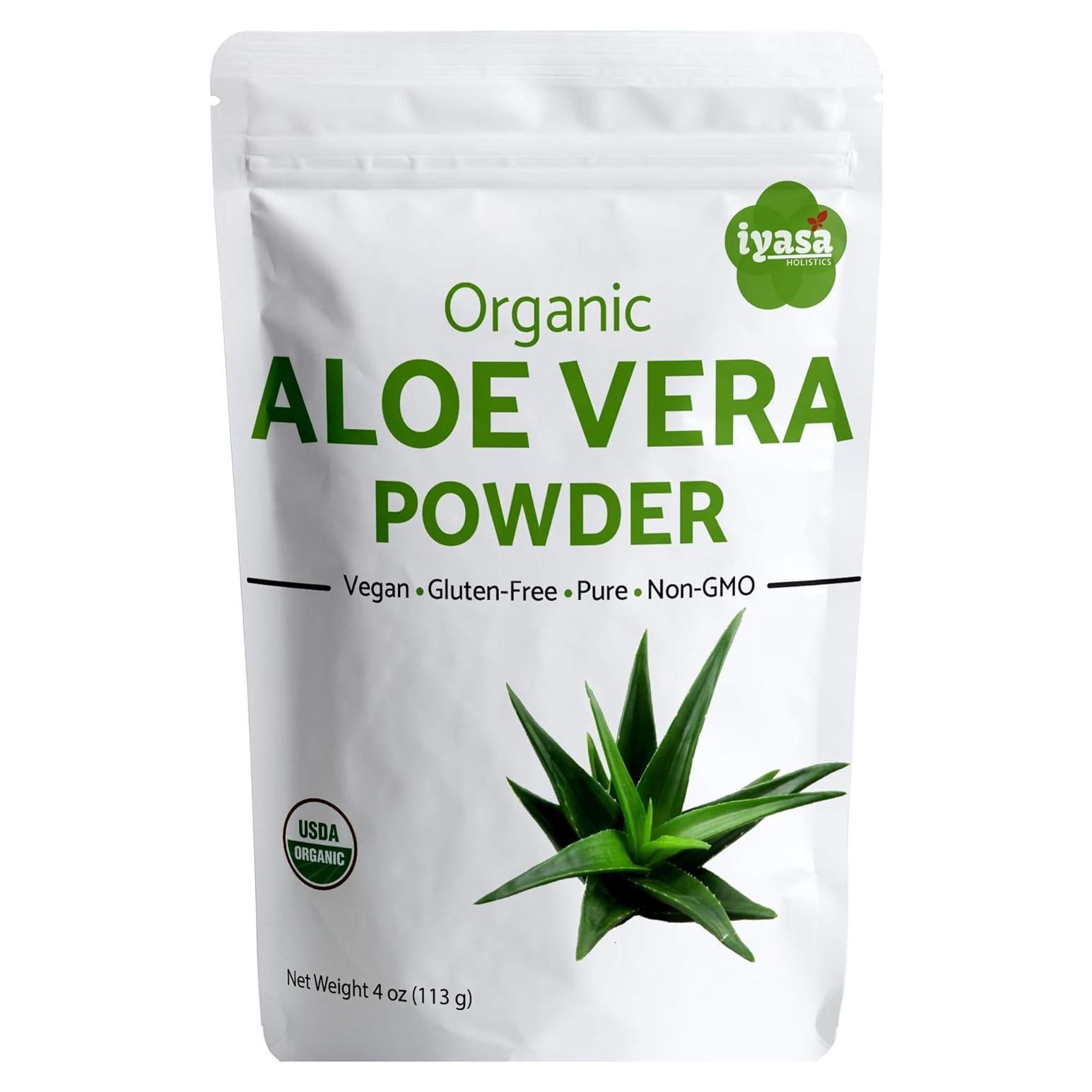 Polvo de Aloe Vera Orgánico Iyasa 113.4 g - Hidratante Natural