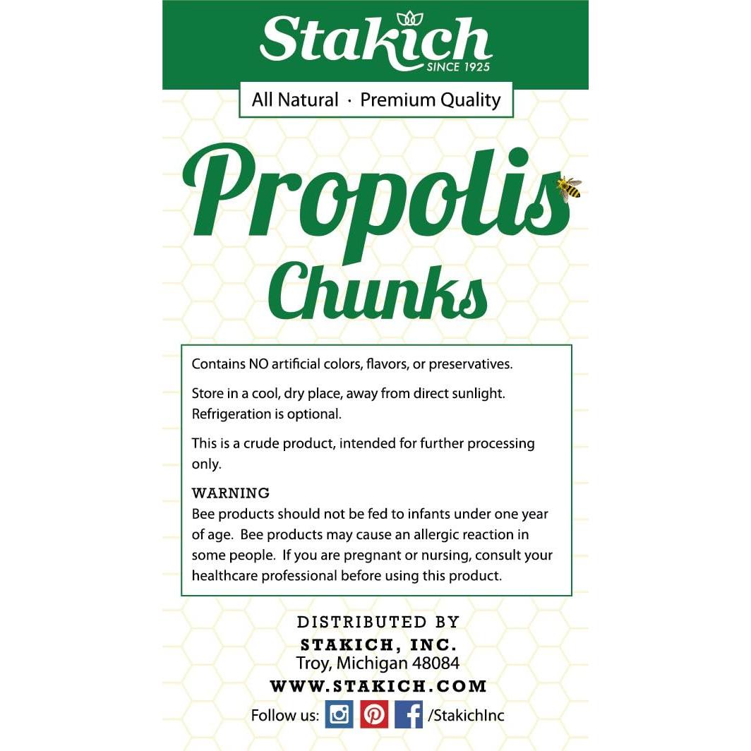 Trozos de Propóleos de Abeja Stakich - 100% Puro - 425g