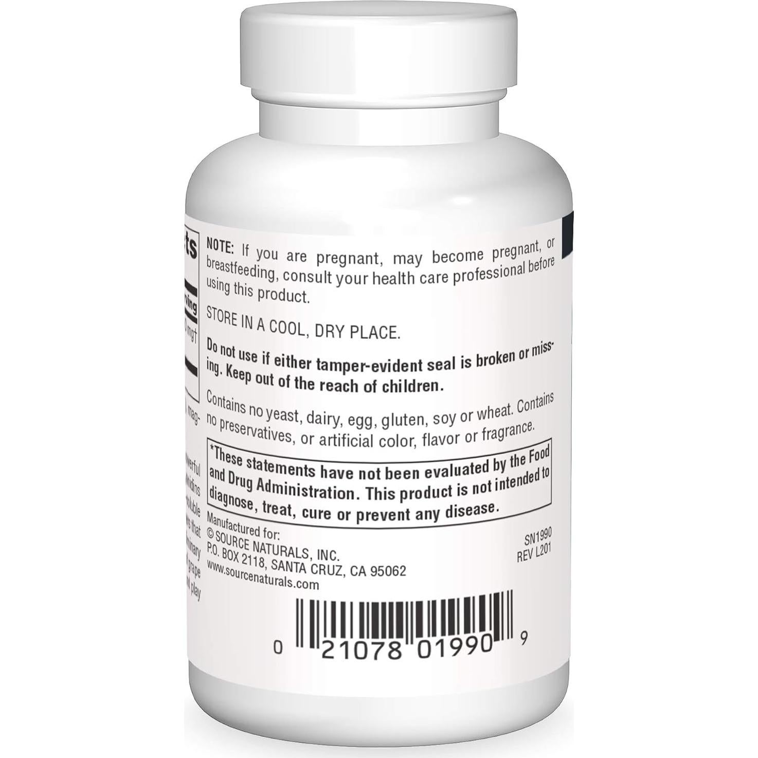 Extracto de Semilla de Uva Source Naturals 200 mg - 60 Cápsulas