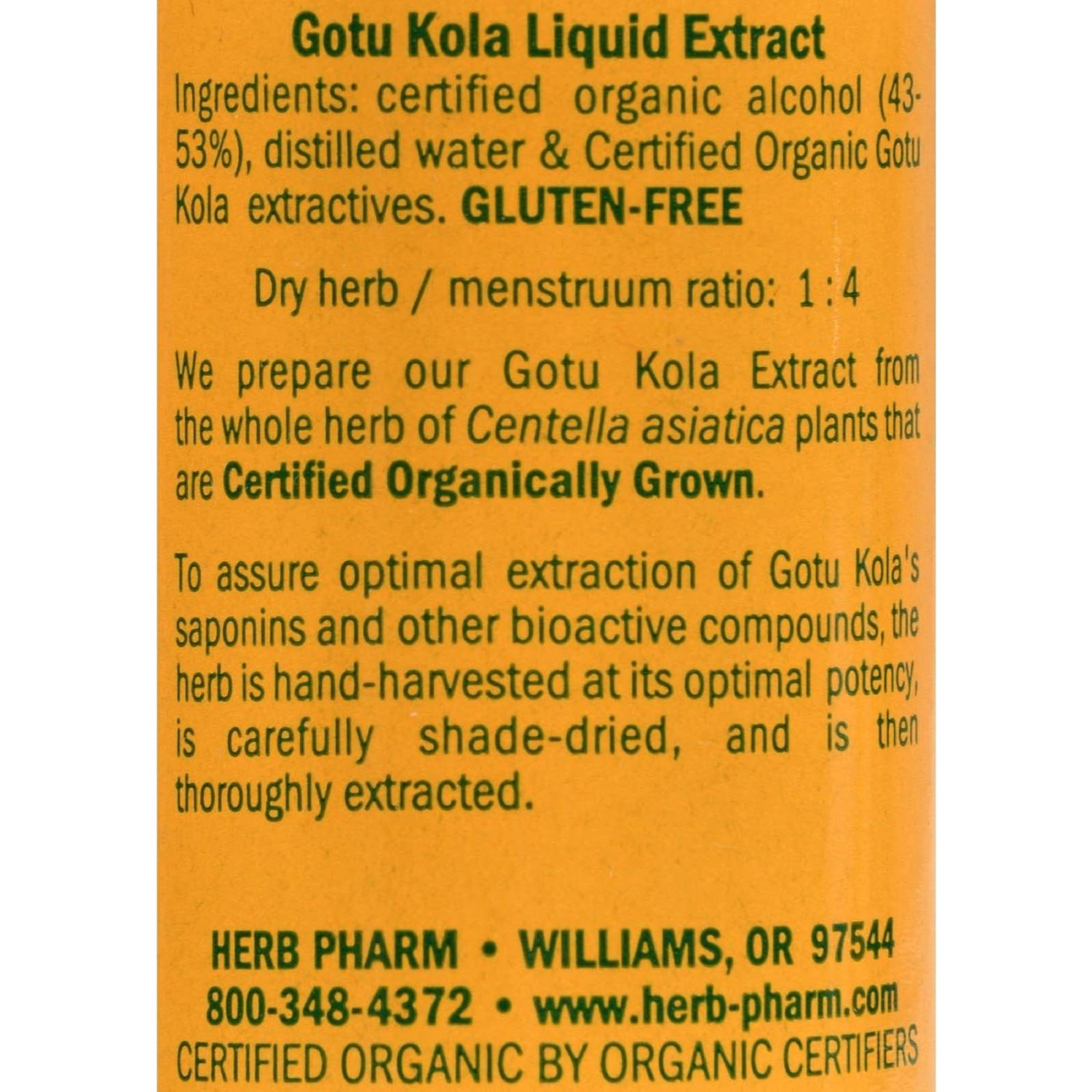 Extracto Líquido de Gotu Kola Orgánico Herb Pharm 30 ml
