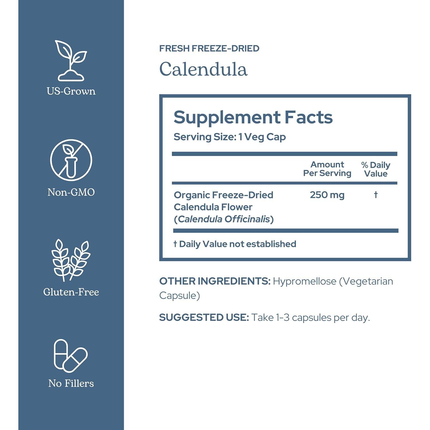 Cápsulas de Caléndula Ecléctica 90 CT - Suplemento Vegano
