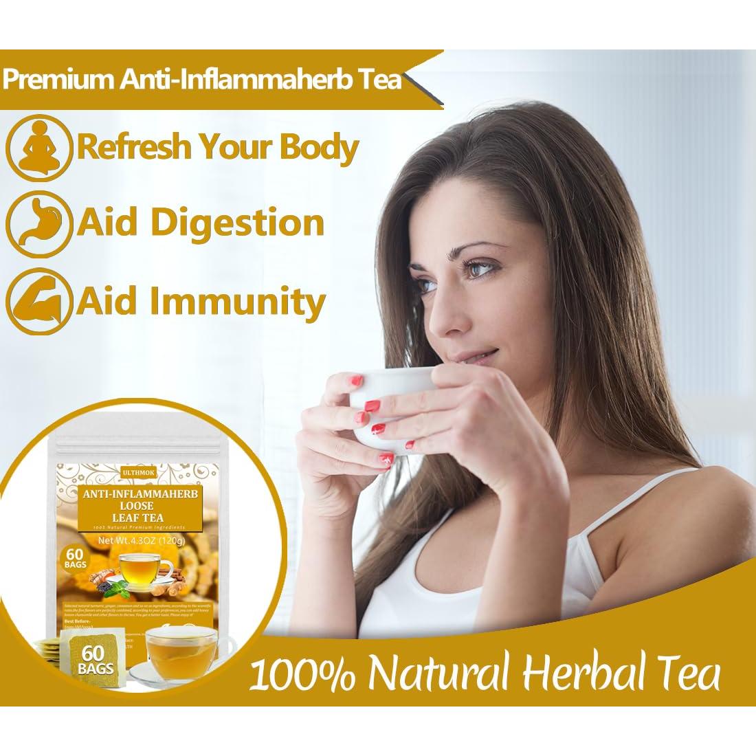 60 Bolsitas de Té Anti-Inflammaherb YILINSHA 100% Natural