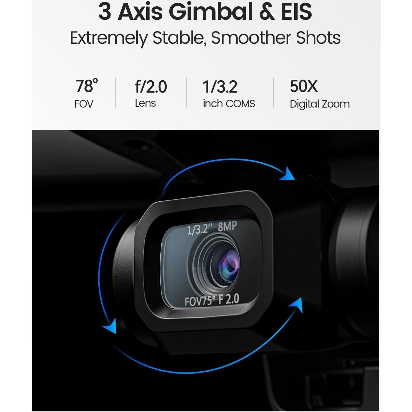 Holyton HT70 3 Axis Brushless Gimbal GPS Drones with Camera for Adults 4K; FAA Compliant FPV RC Quadcopter Drone with 4K/30FPS Video, 10000ft Range, QuickShot, Night Vision, Follow Me, Auto Return