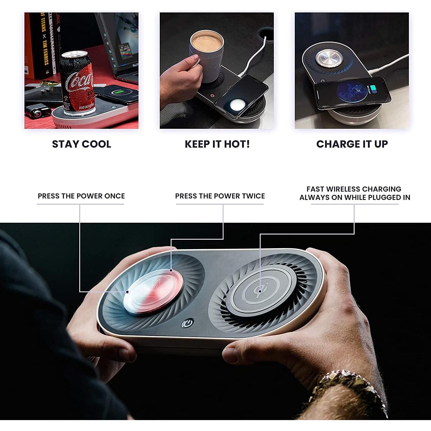 Calentador de Tazas PALTIER PT-502 3 en 1 Carga Inalámbrica