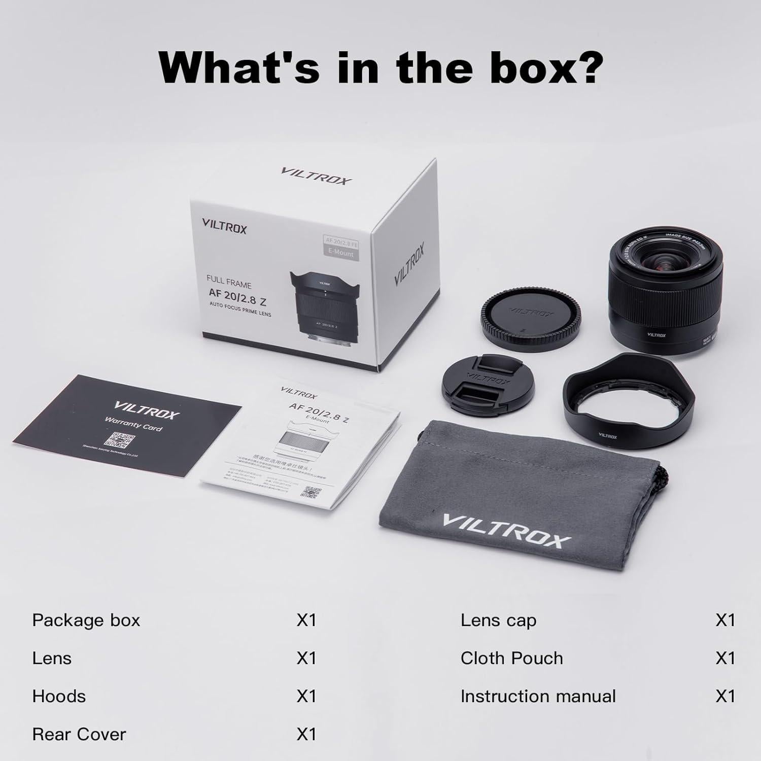 Lente Viltrox 20mm F2.8 para Cámara Nikon Z - Gran Angular