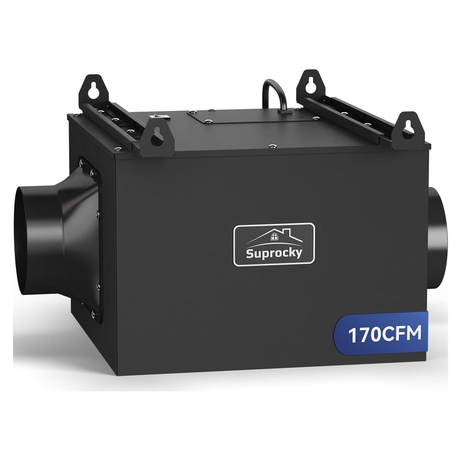 Ventilador de extracción SUPROCKY 170 CFM silencioso negro