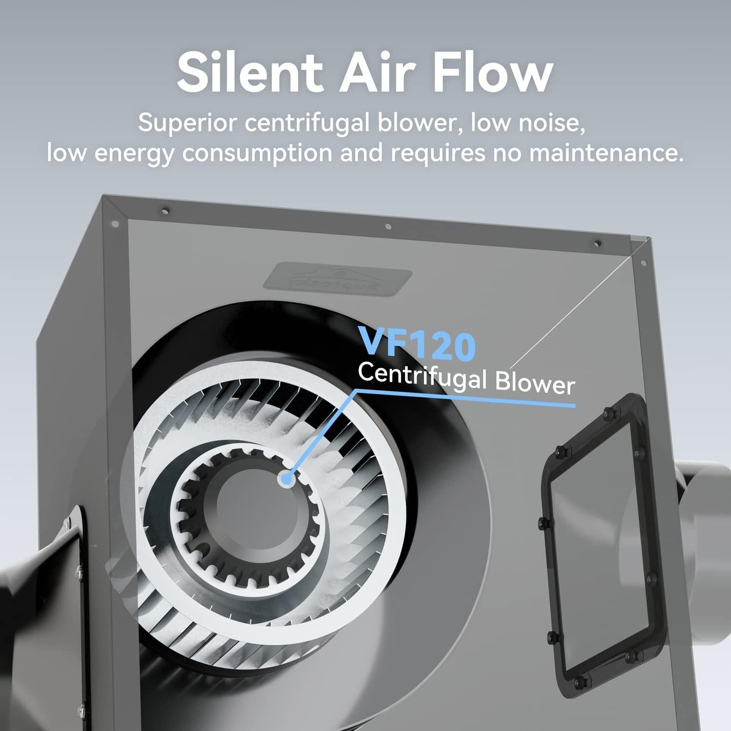 Ventilador de extracción SUPROCKY 170 CFM silencioso negro