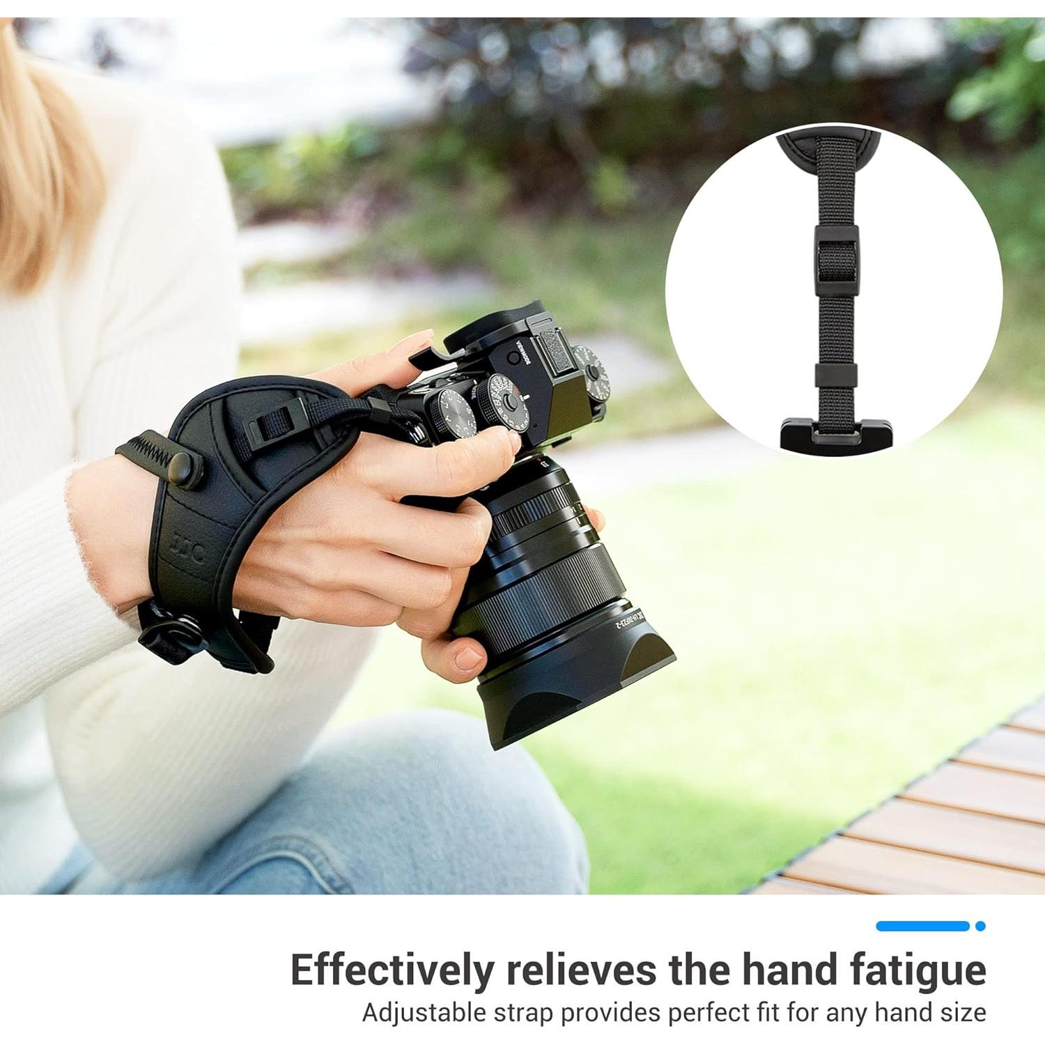 Correa de Muñeca para Cámara JJC Negra Ajustable para DSLR