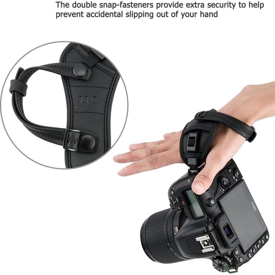 Correa de Muñeca para Cámara JJC Negra Ajustable para DSLR