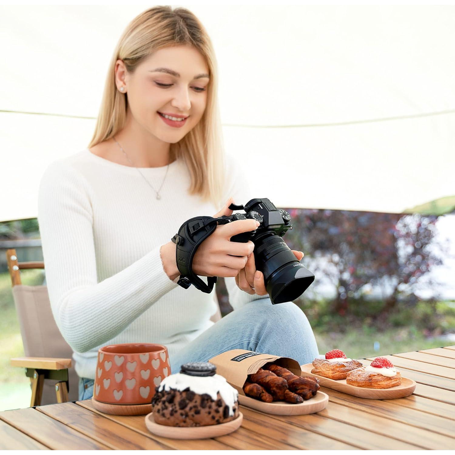 Correa de Muñeca para Cámara JJC Negra Ajustable para DSLR