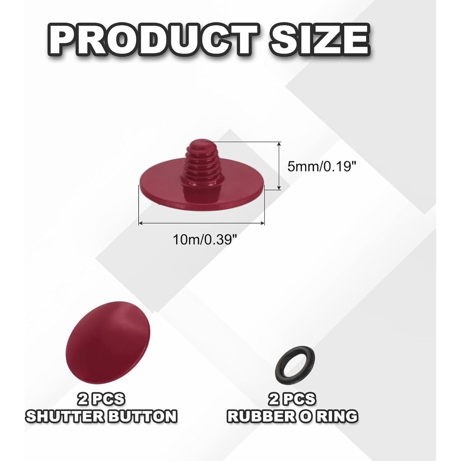 Botón de Disparo Patikil 2 Pack Cobre Puro 10mm Rojo Oscuro