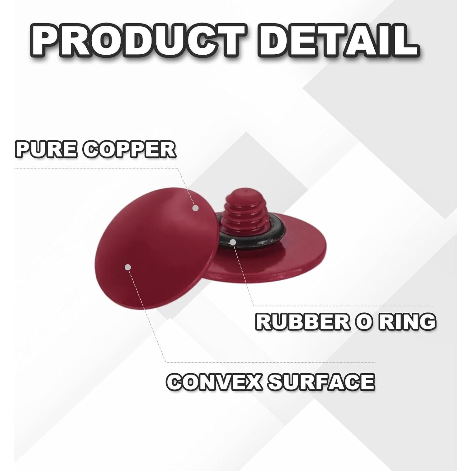 Botón de Disparo Patikil 2 Pack Cobre Puro 10mm Rojo Oscuro