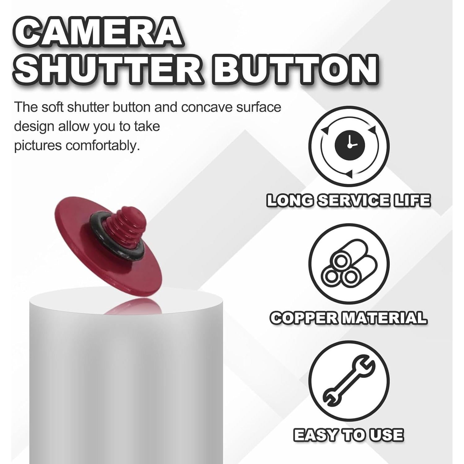 Botón de Disparo Patikil 2 Pack Cobre Puro 10mm Rojo Oscuro