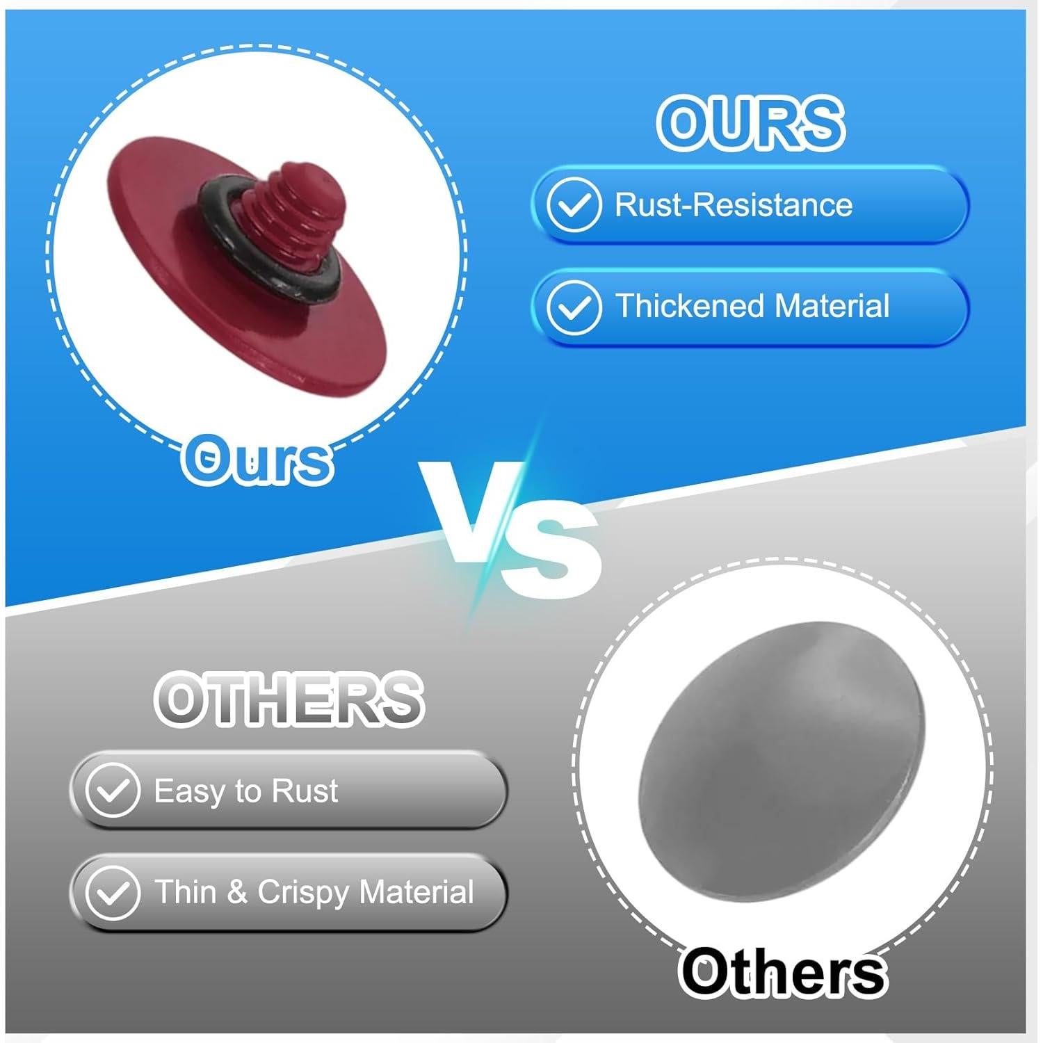 Botón de Disparo Patikil 2 Pack Cobre Puro 10mm Rojo Oscuro