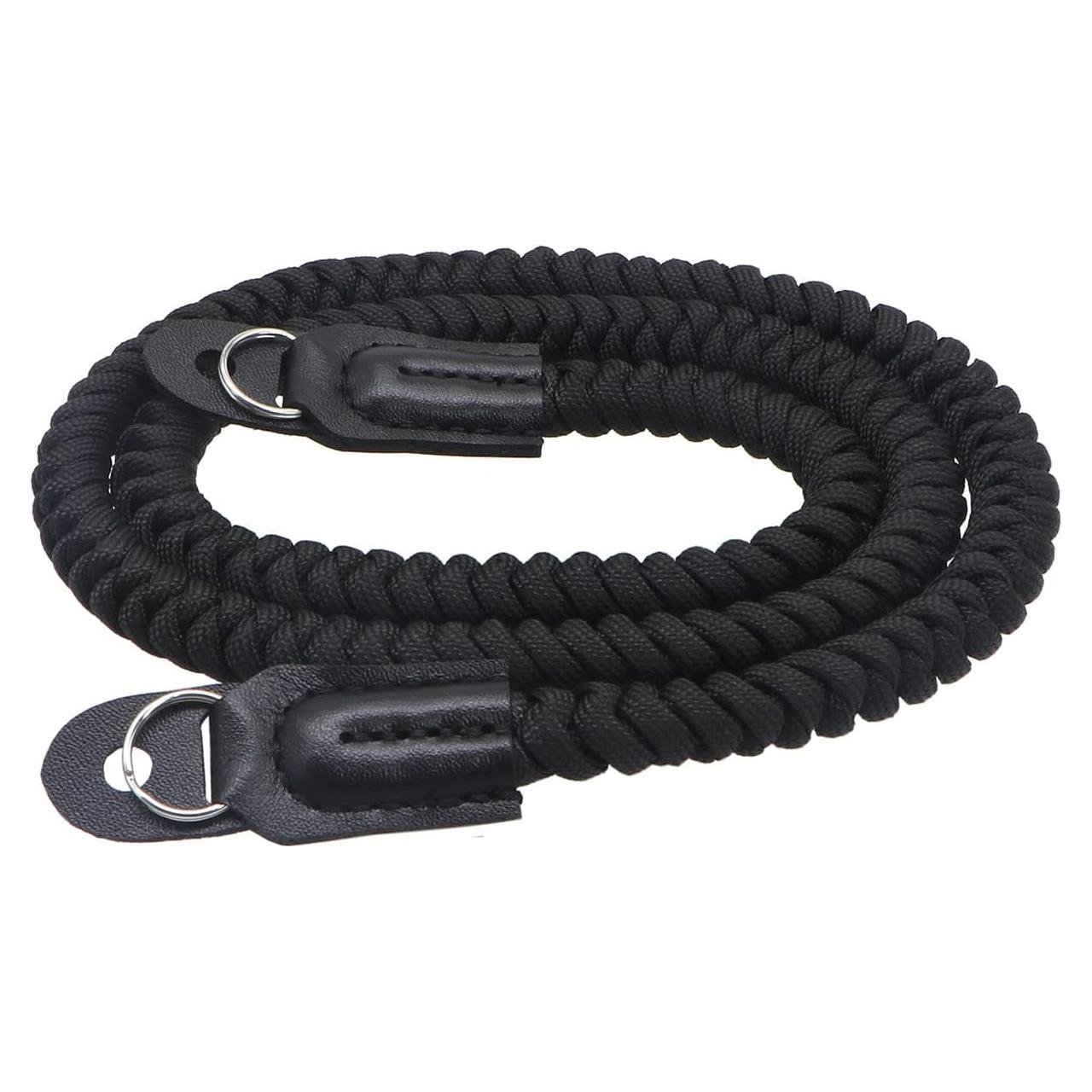 Correa de Hombro para Cámara Paracord 90cm Negra Compatible Canon Nikon Sony