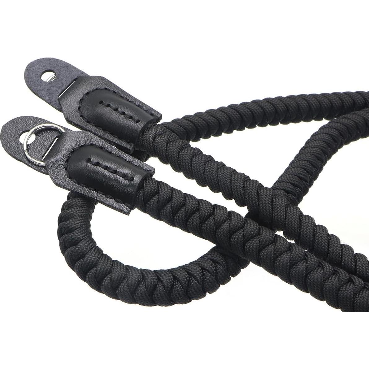 Correa de Hombro para Cámara Paracord 90cm Negra Compatible Canon Nikon Sony