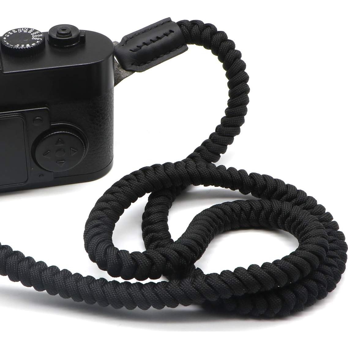 Correa de Hombro para Cámara Paracord 90cm Negra Compatible Canon Nikon Sony