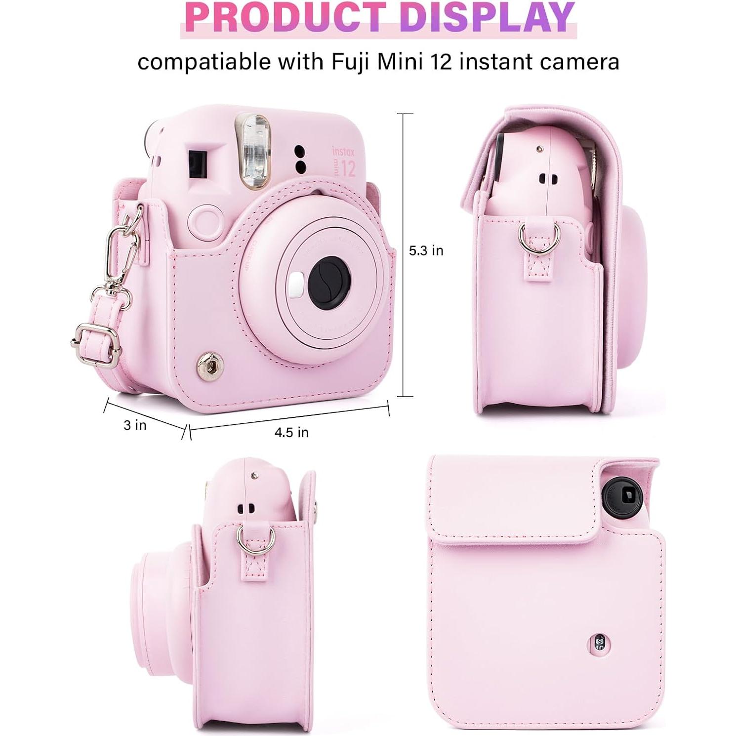 Funda Rosa para Cámara Instax Mini 12 + Álbum de Fotos HIYQIN