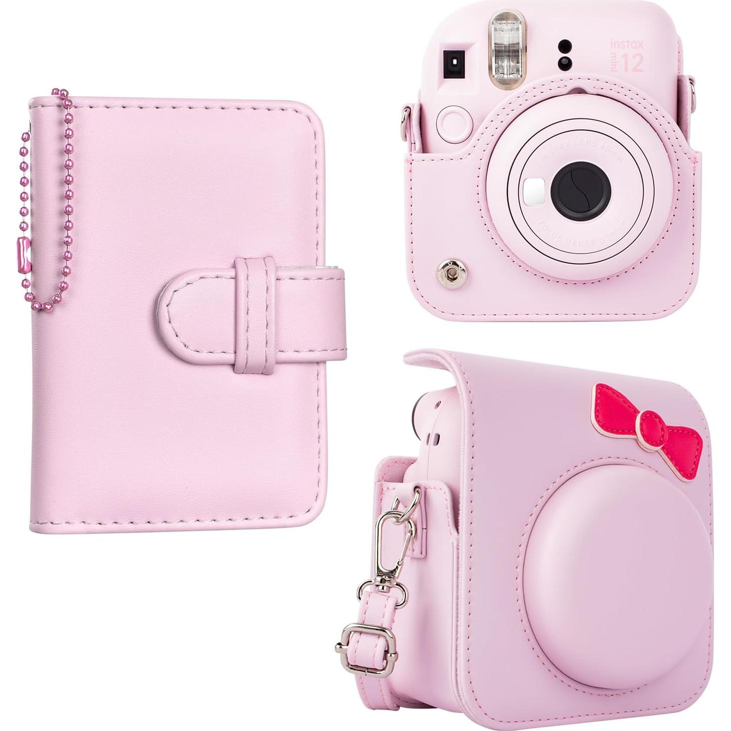 Funda Rosa para Cámara Instax Mini 12 + Álbum de Fotos HIYQIN