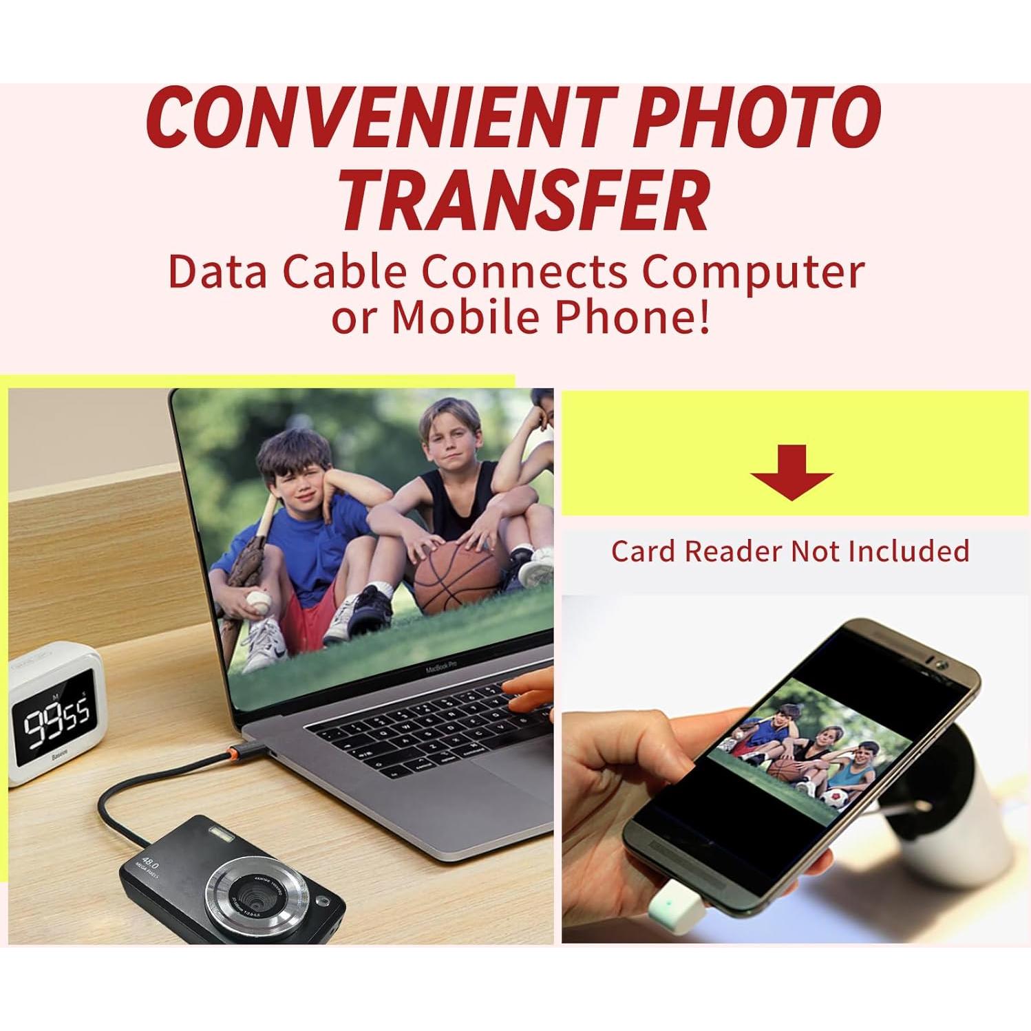 Cámara Digital Compacta Yehtreh K500 Rosa 48MP FHD 16X Zoom