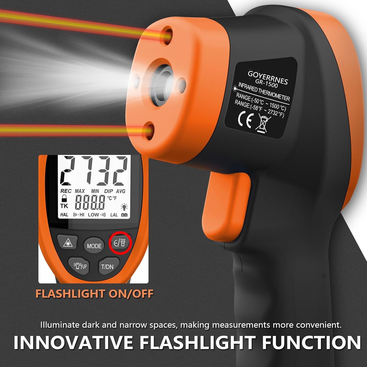 Pirómetro Infrarrojo GOYERRNES GR-150 -58 a 1500 °C Industrial