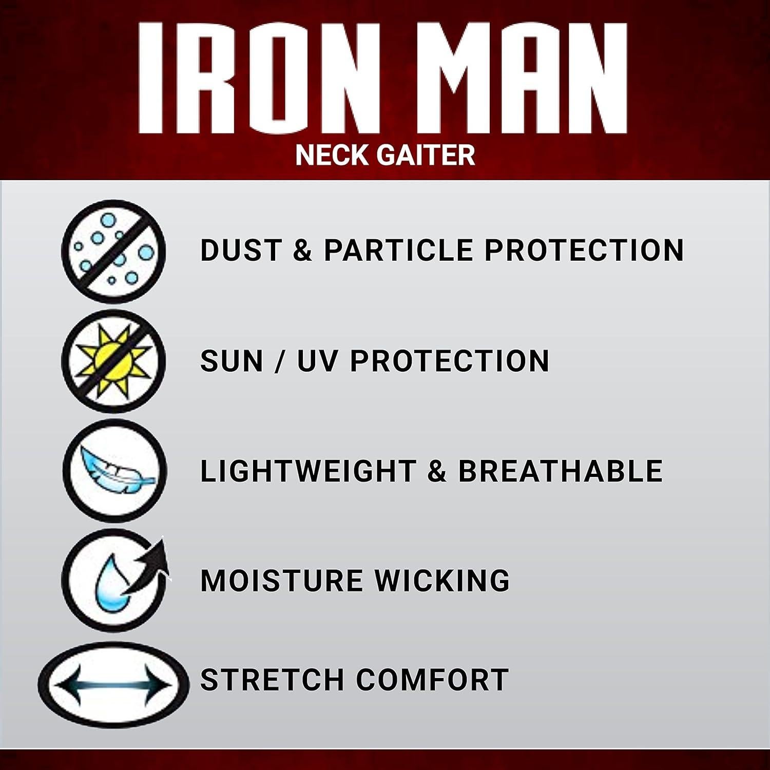 Bufanda Gaiter Cuello Marvel Iron Man Unisex Rojo