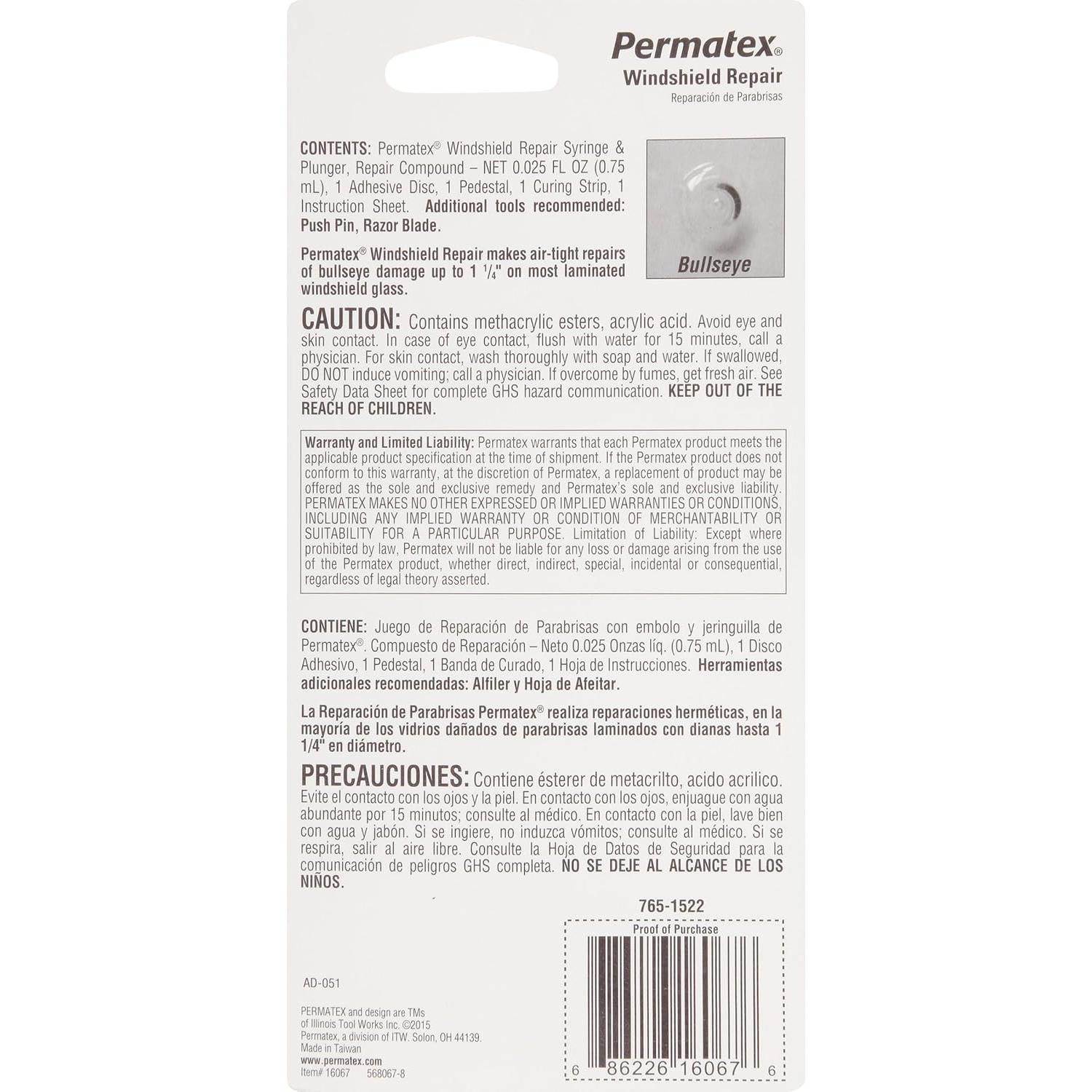 Kit de Reparación de Parabrisas Permatex 16067 - 12 Jeringas