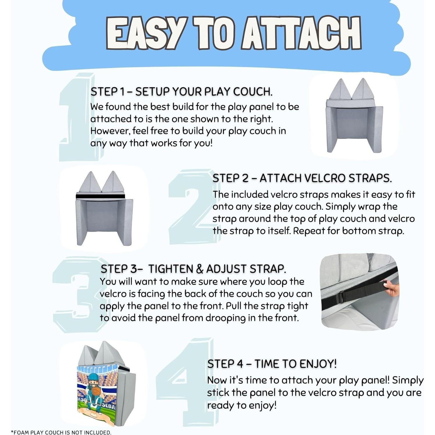 Panel de Juego Couch Swag Béisbol para Sofá Infantil 85x94cm