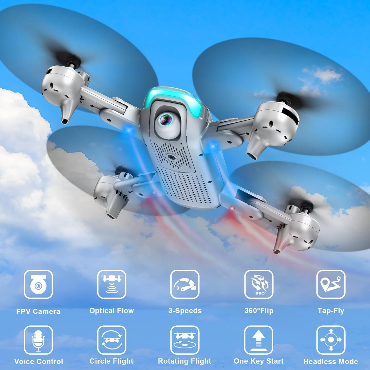 Drone REDRIE JY02 Plegable con Cámara 1080P y 2 Baterías