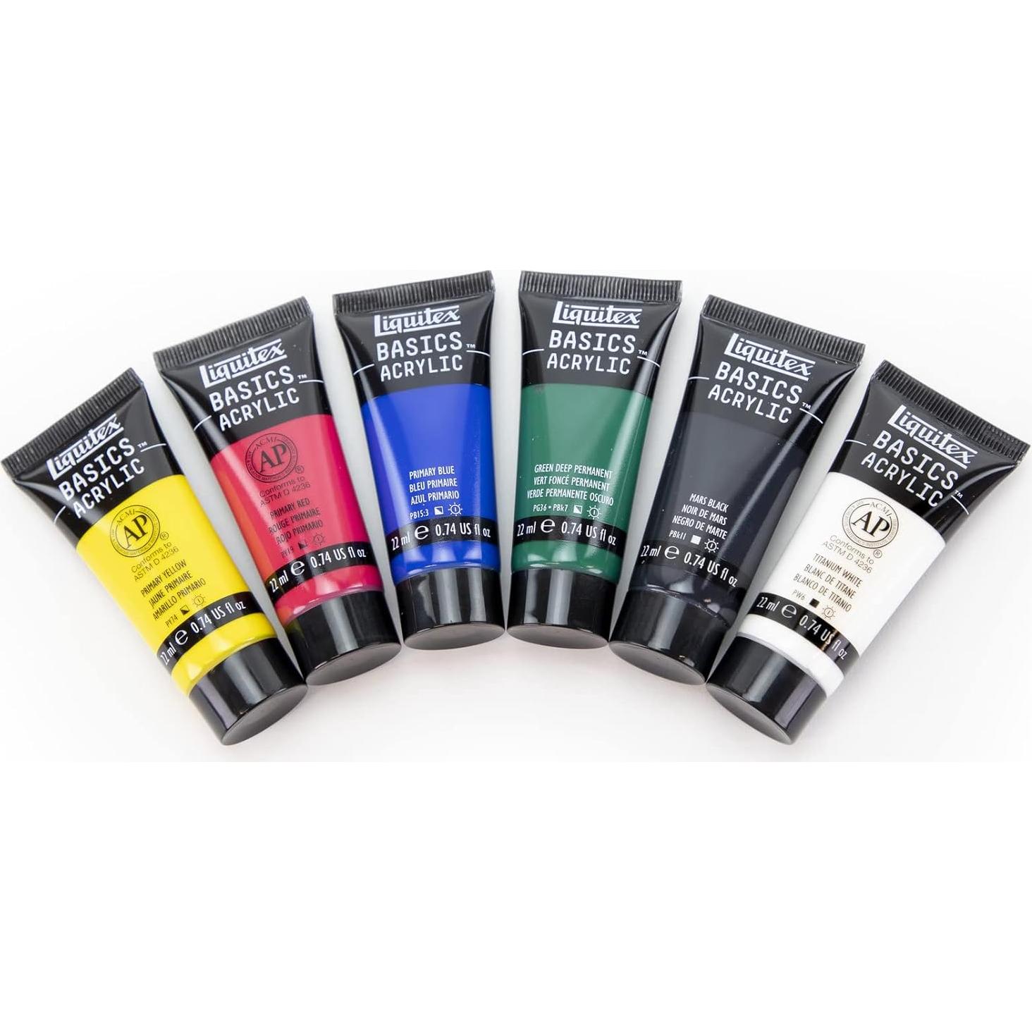 Juego de 12 colores acrílicos Liquitex Basics 22 ml