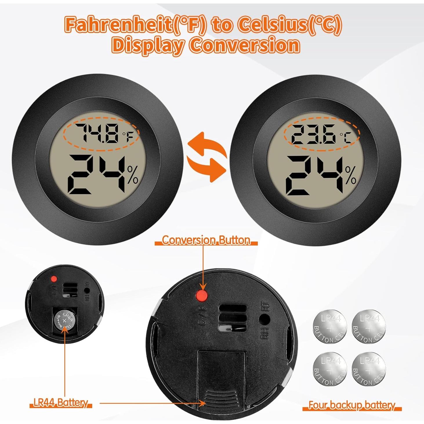 Mini Higrómetro Digital LCD Yeeaulpa-ht 4 Paquete Medidor de Temperatura y Humedad