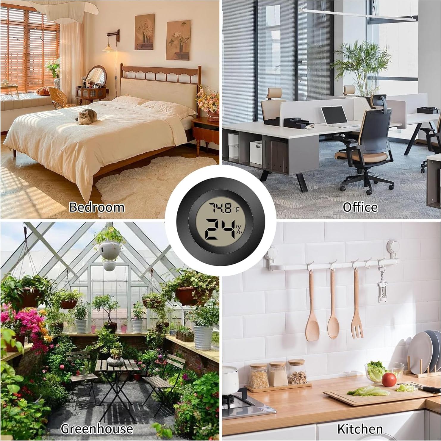 Mini Higrómetro Digital LCD Yeeaulpa-ht 4 Paquete Medidor de Temperatura y Humedad