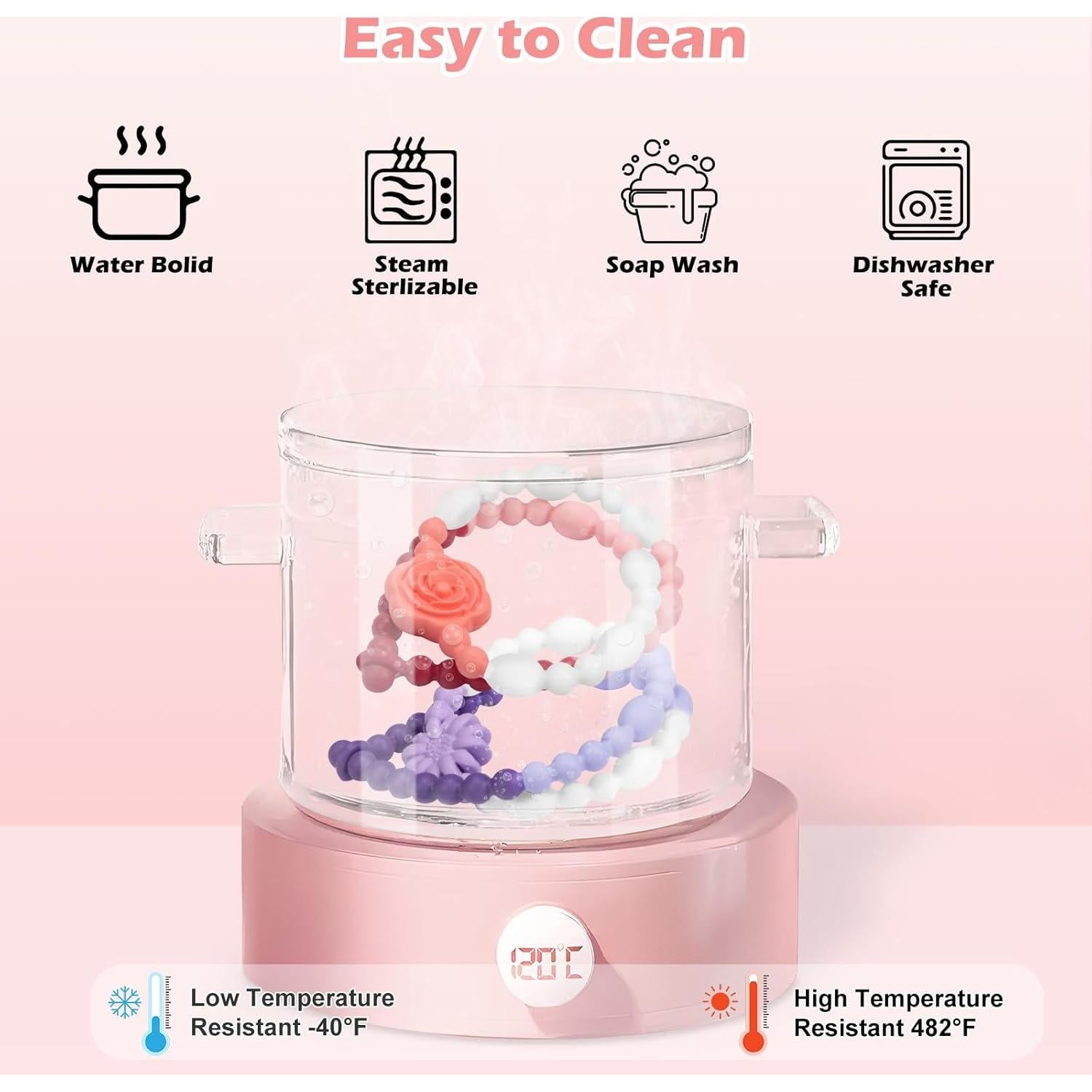 Collares Masticables Sensoriales 2 Piezas Silicona Floral