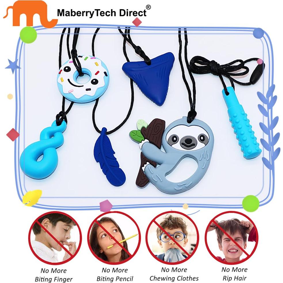 Collares Masticables Sensitivos Maberry 6 Pack Silicona