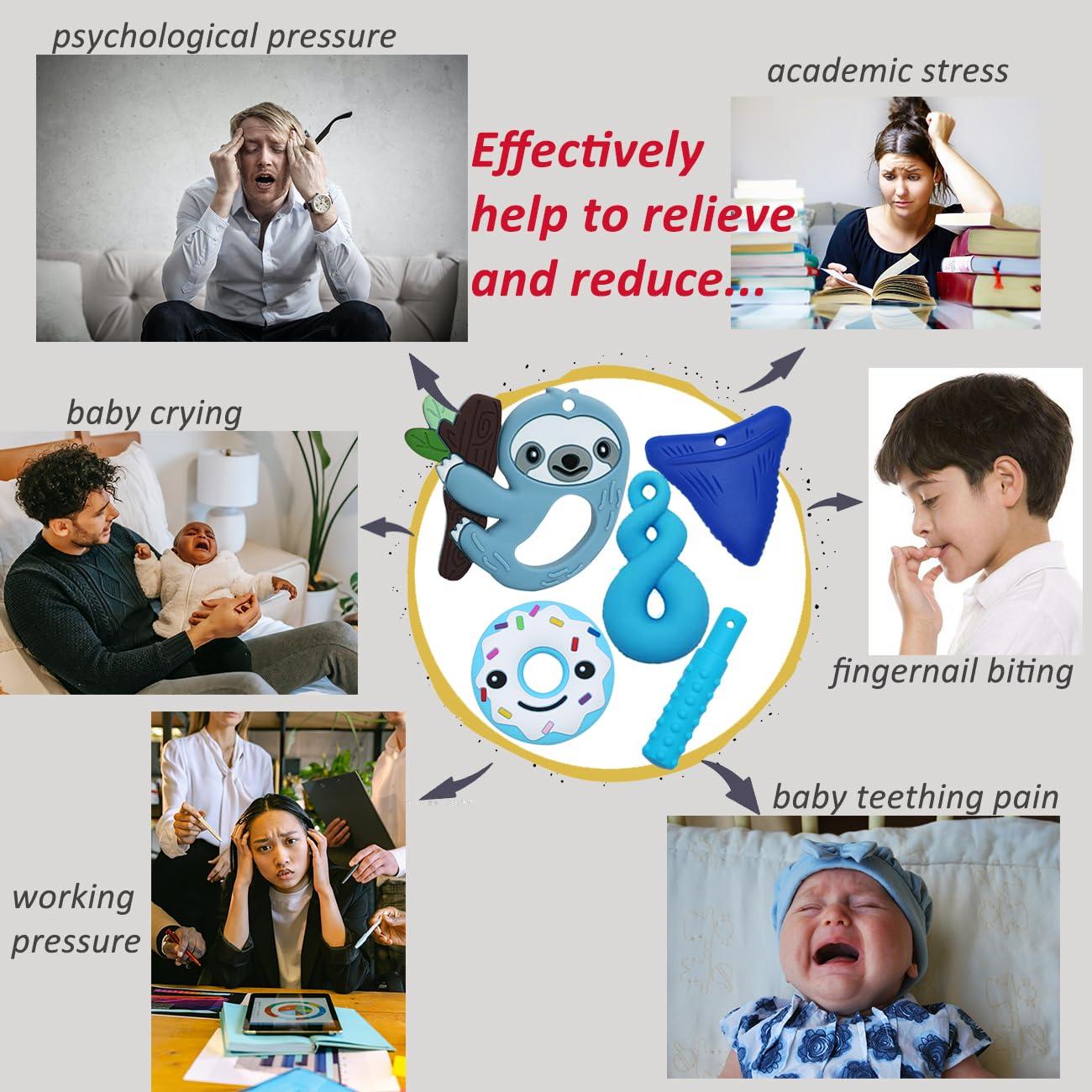 Collares Masticables Sensitivos Maberry 6 Pack Silicona