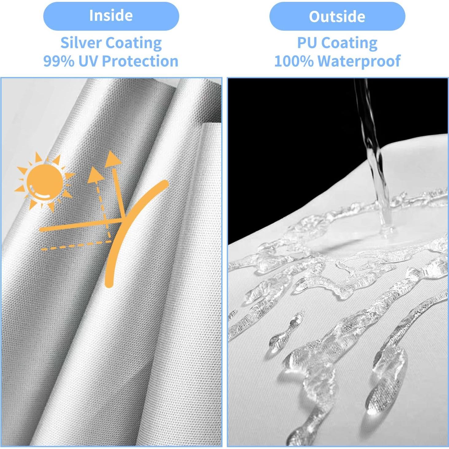 Cubierta de Reemplazo para Carpa 10x10 JOSIVIKY Gris Impermeable