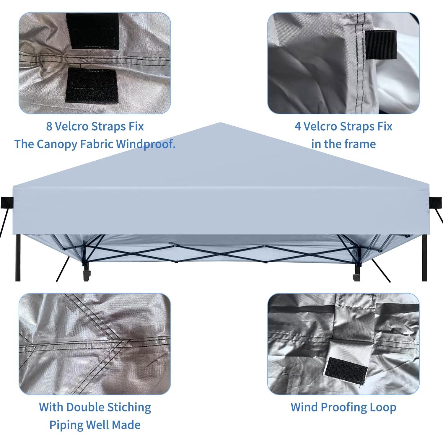 Cubierta de Reemplazo para Carpa 10x10 JOSIVIKY Gris Impermeable