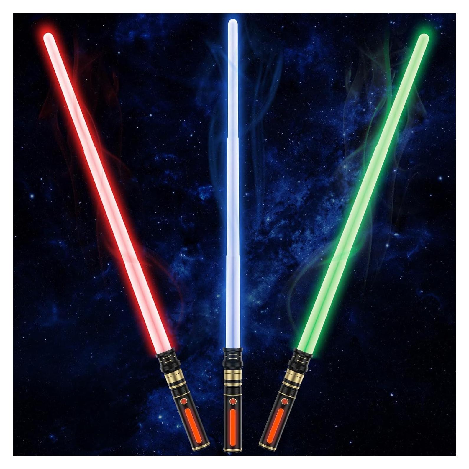 Set de 3 Sables de Luz para Niños con Sonido y Mango Brillante