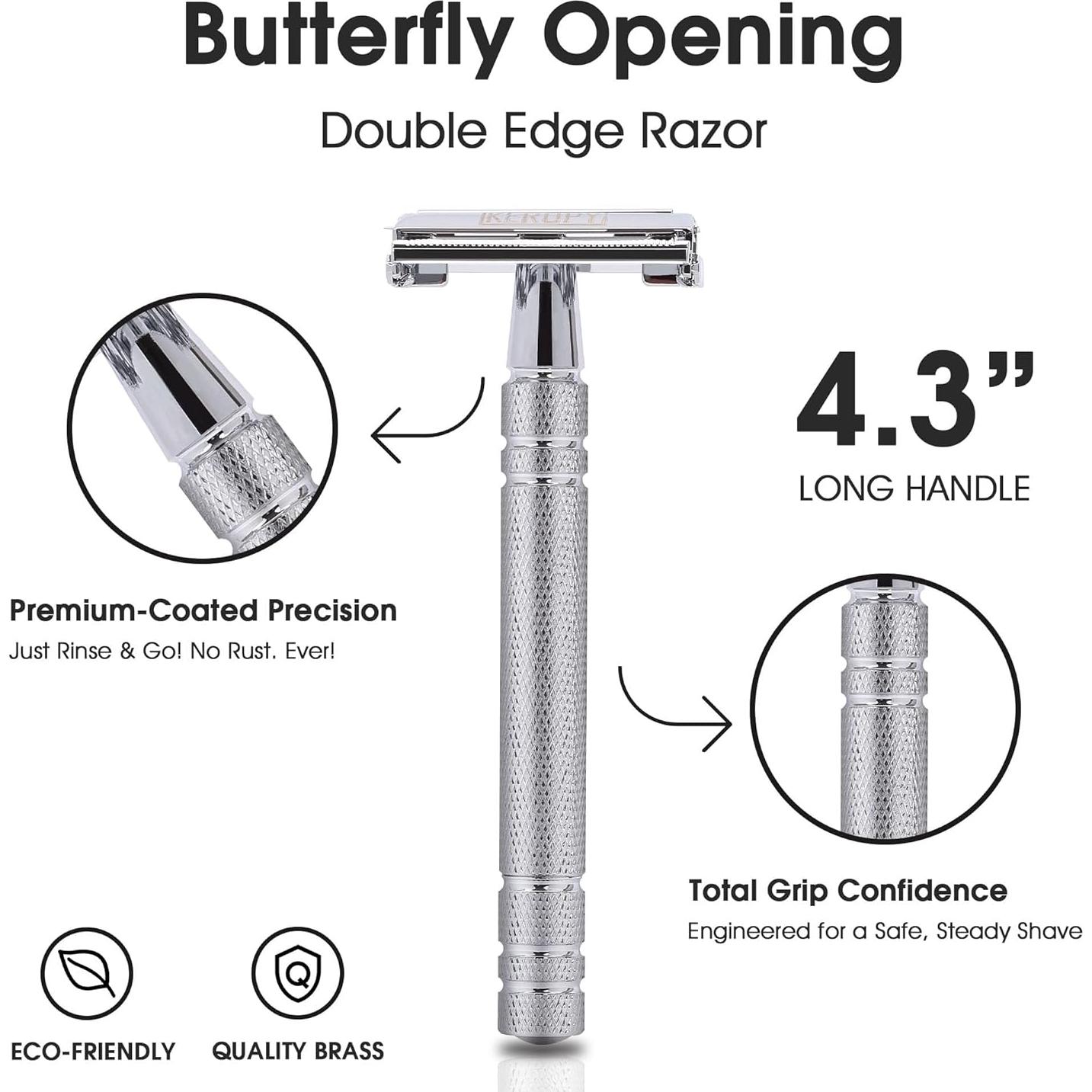 Razor de Seguridad Mariposa Keropy Acero Inoxidable 10 Cuchillas